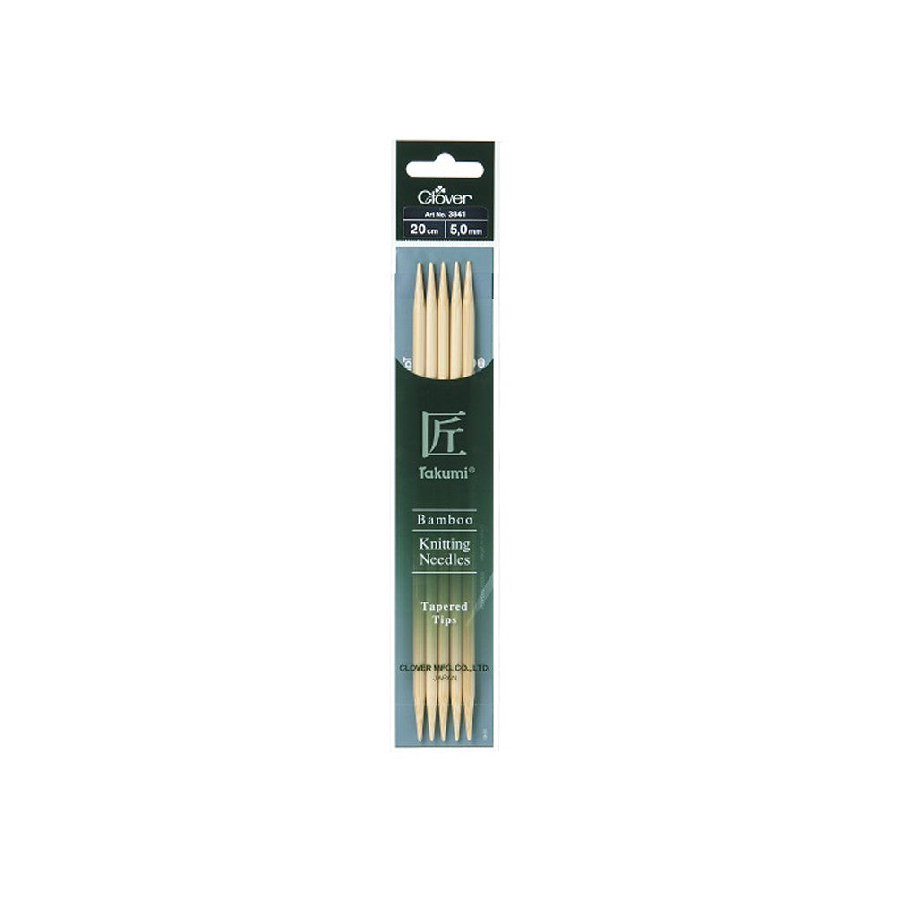 Takumi Bamboo Double Pointed Knitting Needles - 20 cm/ 8” - Set of 5